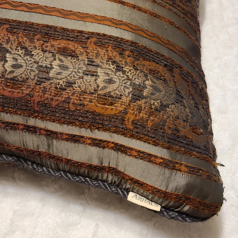 Arhaus Pillow Down Filled Striped Brown Multicolor‎ 18